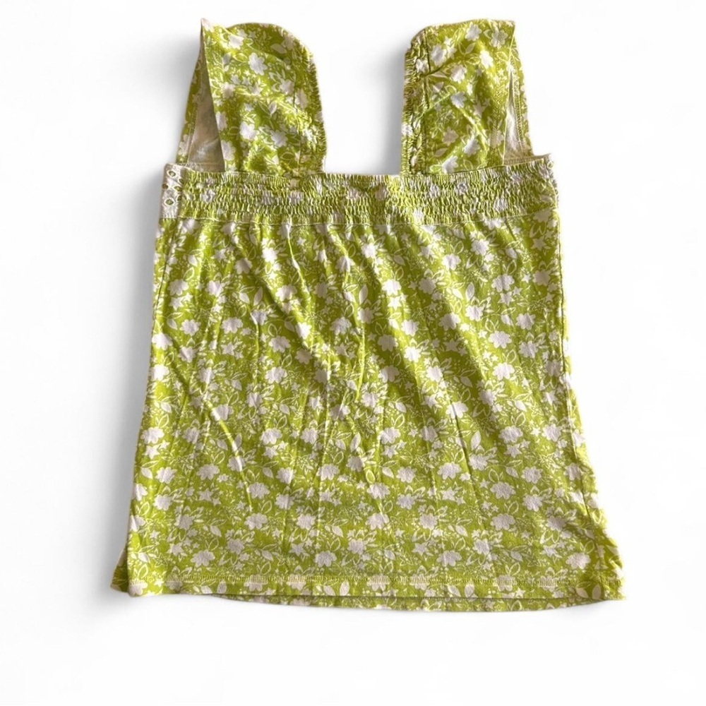 Y2K gef Green and White Floral Lace Tank Top - Picture 2 of 7